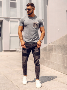 Tricou cu imprimeu army grafit Bolf 8T85A