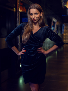 Rochie din catifea neagră dame Bolf Bellisima