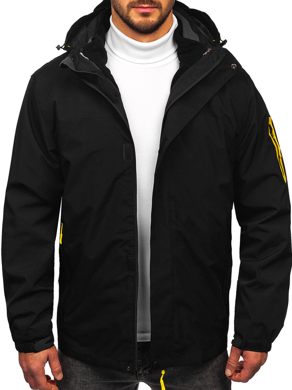 Geaca sport neagra pentru barbati primavara-iarna 2in1 Bolf 5M3263