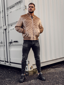 Geacă camel pe două părți neagră Bolf 3B105