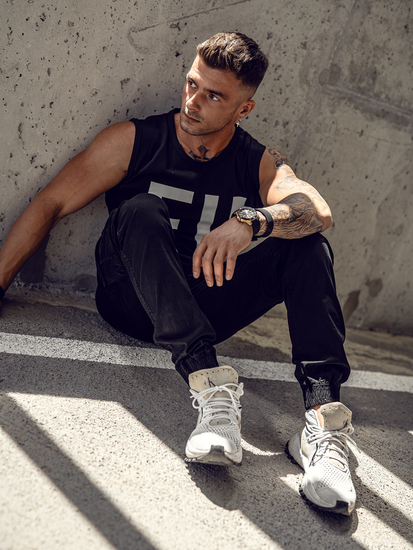 Maiou negru cu imprimeu Bolf 14820A