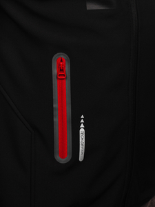 Geacă neagră-rosie softshell Denley HH023