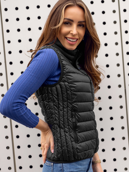 Vestă neagră matlasată dame Bolf B2705A