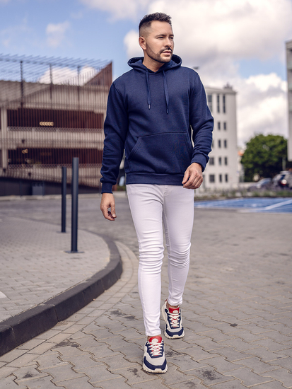 Hanorac bleumarin tip cangur Bolf 1004