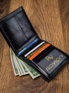 Portofel de piele bărbați negru 4587