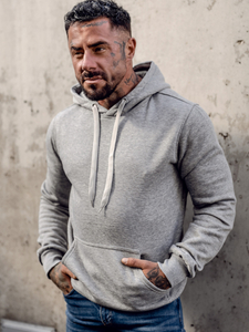 Hanorac cu glugă pentru bărbați gri Bolf MB001A