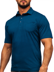 Tricou polo din bumbac albastru-inchis Bolf 143006