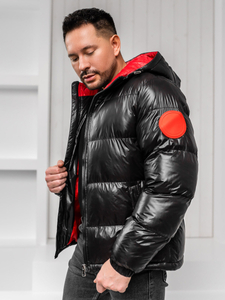 Geaca de iarna matlasata neagra pentru barbati Bolf 5M3198