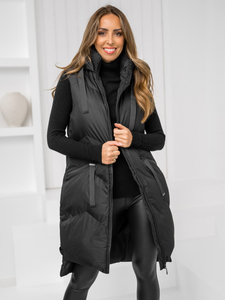 Vestă lungă neagră matlasată Bolf 5M788