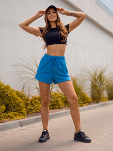 Pantaloni scurți de training albaștri dame Bolf HA22