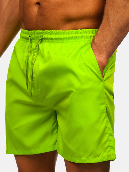 Pantaloni scurți de baie bărbătești verde neon Bolf QD32