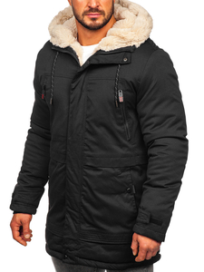 Geacă de iarnă parka neagră Bolf 22M51