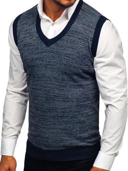 Pulover vestă bleumarin Bolf 8131