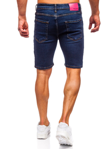 Pantaloni scurți din denim pentru bărbați bleumarin Bolf 0785
