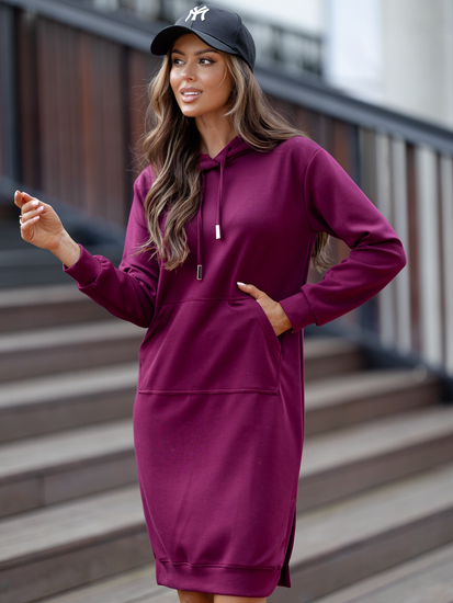 Rochie sport cu glugă unt cappuccino Bolf Rochie unt vișinie Bolf 523