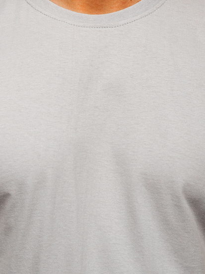 Tricou bărbătesc gri din bumbac, simplu Bolf 192397