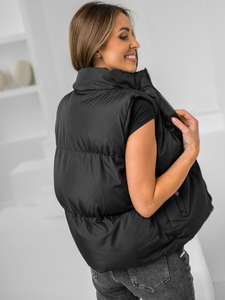 Vestă neagră groasă matlasată dame Bolf 5M3150