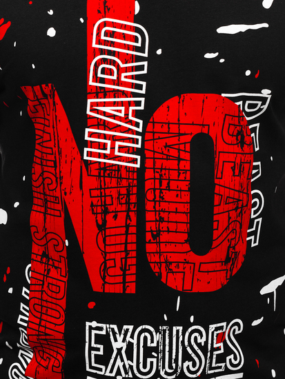 Tricou negru cu imprimeu Bolf JS1856