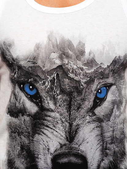 Maiou alb cu imprimeu Bolf 14850