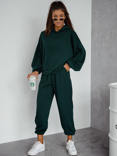 Set hanorac cu glugă pentru femei roz sticlă Bolf 525