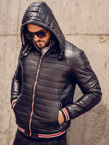 Geacă matlasată neagră Bolf 6191A