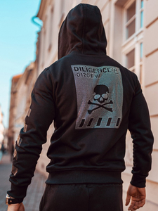 Hanorac cu imprimeu bărbați negru Bolf 33101