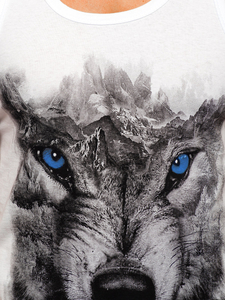 Maiou alb cu imprimeu Bolf 14850