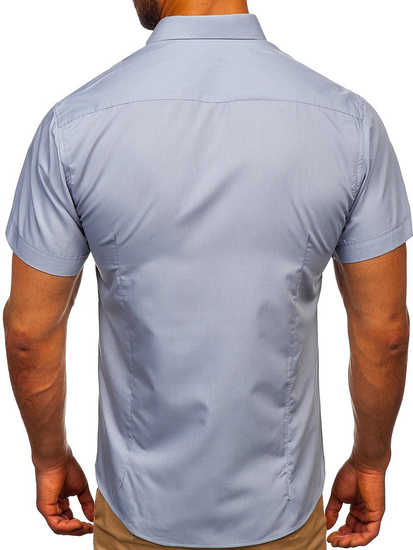 Cămașă gri mâneca scurtă bărbați Bolf 7501