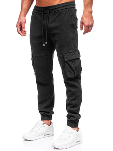 Blugi cargo joggers negri Bolf MP0105N