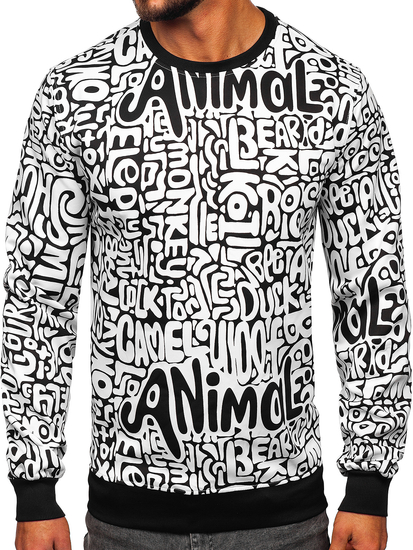 Bluză negru-alb cu imprimeu Bolf 8B1131