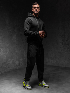 Trening negru pentru bărbați cu glugă Bolf D012A1