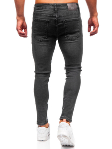 Pantaloni negri pentru bărbați, blugi slim fit Bolf 6513
