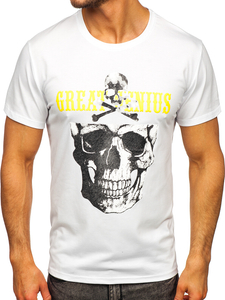 Tricou alb cu imprimeu Bolf Y70005