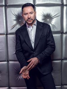 Sacou negru din catifea pentru bărbați Bolf 24410