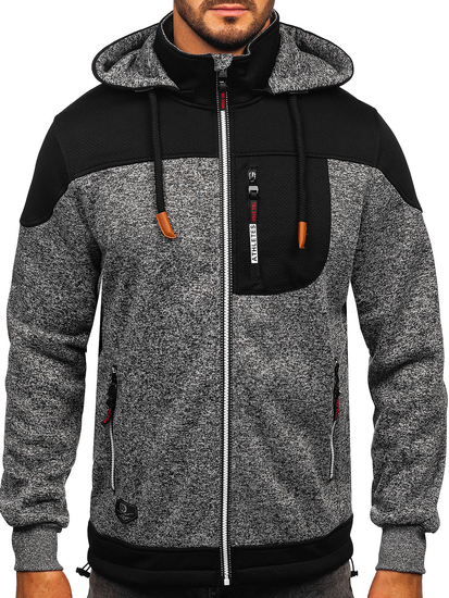 Hanorac-sacou bărbătesc antracit cu glugă Bolf TC1268