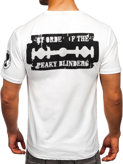 Tricou alb cu grafică decorativă Bolf 21004