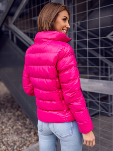 Geacă de iarnă matlasată roz dame Bolf 23061