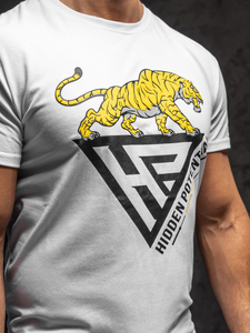 Tricou alb cu imprimeu Bolf Y70013