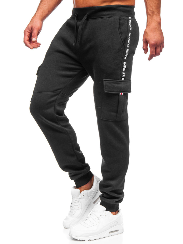 Pantaloni de training cargo negri Bolf JX9395