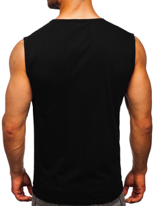 Maiou negru tank top cu imprimeu Bolf 14810