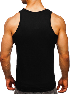 Maiou negru tank top cu imprimeu Bolf 14832
