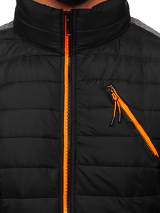 Geacă de primăvară neagră matlasată Bolf 8M909