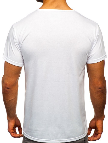 Tricou cu imprimeu bărbați alb Bolf KS1995