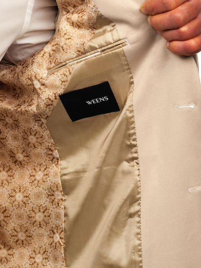 Jachetă elegantă bej pentru bărbați Bolf 022