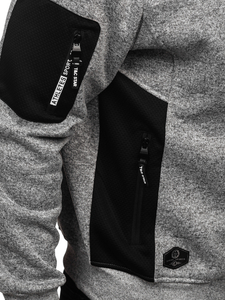 Hanorac-sacou gri pentru bărbați cu glugă Bolf TC1211