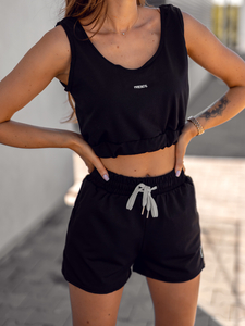 Set sport negru din două piese pentru femei Bolf YP1003A