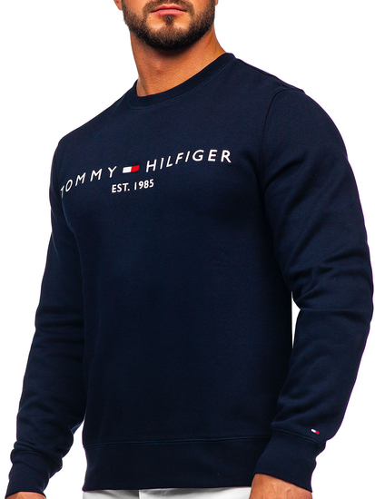 Hanorac pentru bărbați bleumarin fără glugă cu imprimeu Tommy Hilfiger MW0MW11596