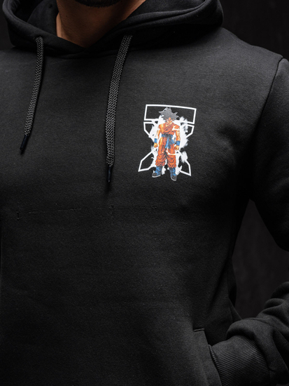 Hanorac negru cu imprimeu Bolf 147049A