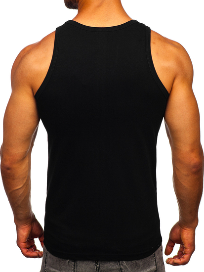 Maiou negru tank top cu imprimeu Bolf 14837
