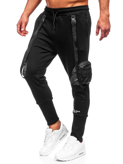 Pantaloni joggers cargo negri Bolf 6583